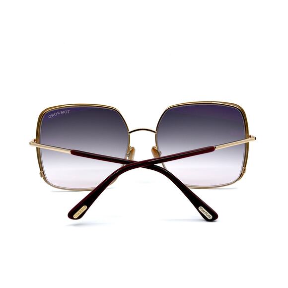 NEW TOM FORD TF1006/S RAPHAELA GOLD BURGUNDY GREY GRADIENT AUTHENTIC SUN… - Picture 6 of 10